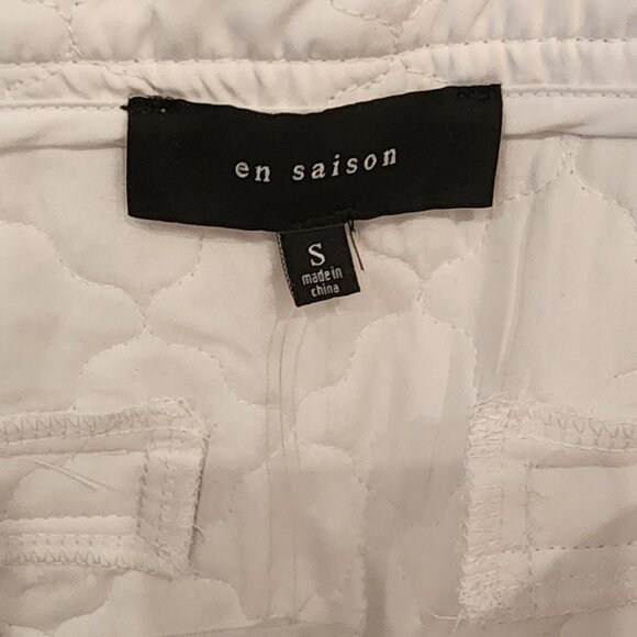 En Saison Quilted Button-Front Mini Skirt – White – Size Small - Picture 8 of 9